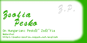 zsofia pesko business card